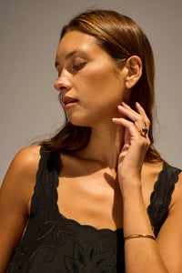 Natalie Martin Dress Nadia Dress, Black Silk Embroidery Soho-Boutique