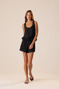 Natalie Martin Shorts Jasper Short, Black Silk Embroidery Soho-Boutique