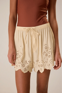 Natalie Martin Shorts Jasper Short, Cream Silk Embroidery Soho-Boutique