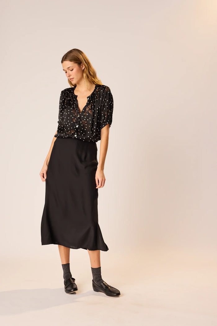 Natalie Martin Skirt Anita Skirt, Black Silk Soho-Boutique