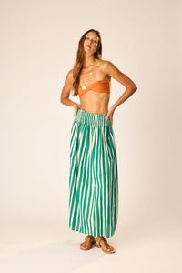 Natalie Martin Skirt Bella Skirt, Batik Stripe Lawn Soho-Boutique