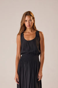 Natalie Martin Tank Lenore Tank Top, Black Silk Soho-Boutique