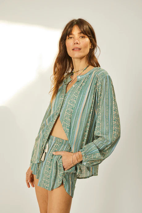 Natalie Martin Tolan Shirt, Paisley Stripe Soho-Boutique