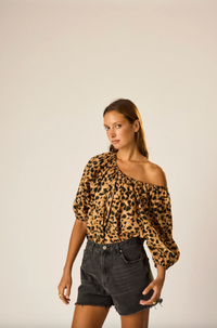 Natalie Martin Top Ella Top, Leopard Cotton Soho-Boutique