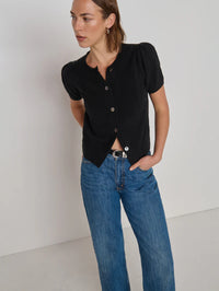 NATION LA Cardigan Anne Marie Cardigan, Jet Black Soho-Boutique