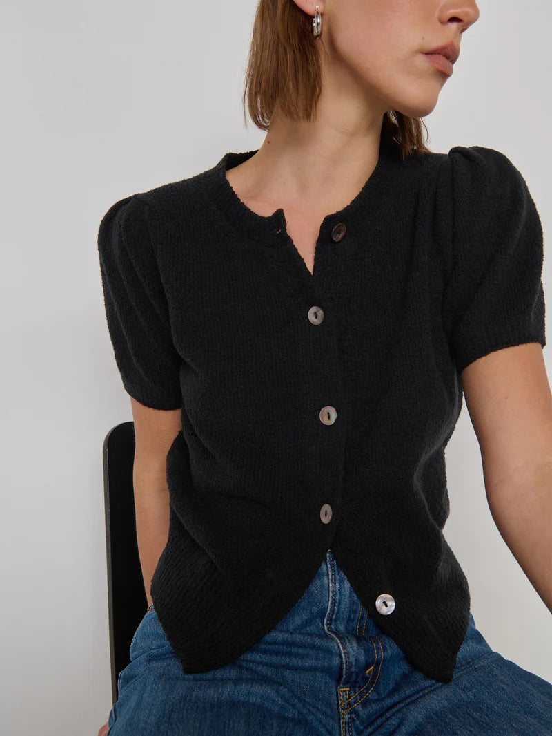NATION LA Cardigan Anne Marie Cardigan, Jet Black Soho-Boutique