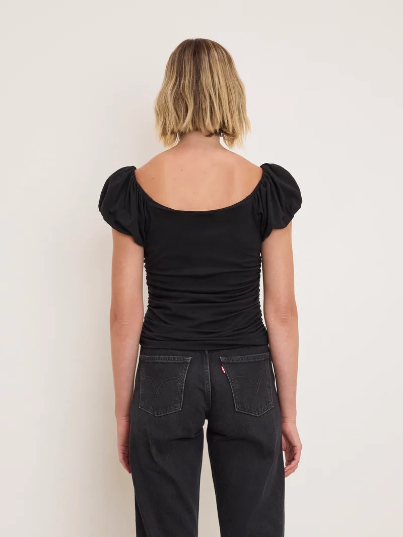 NATION LA Shirt Angelica Top, Jet Black Soho-Boutique