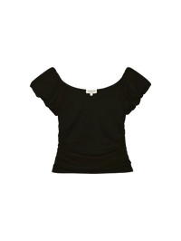 NATION LA Shirt Angelica Top, Jet Black Soho-Boutique