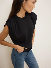 NATION LA Shirt Frankie Muscle Tee, Jet Black Soho-Boutique