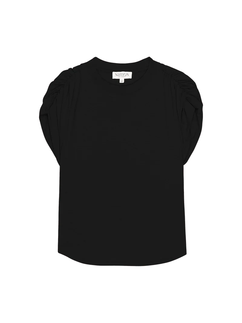 NATION LA Shirt Frankie Muscle Tee, Jet Black Soho-Boutique