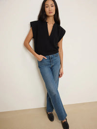 NATION LA Shirt Lenon Crewneck Sweatshirt, Jet Black Soho-Boutique