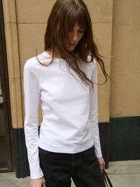NATION LA T-Shirt Frances Crew Neck Tee, White Soho-Boutique