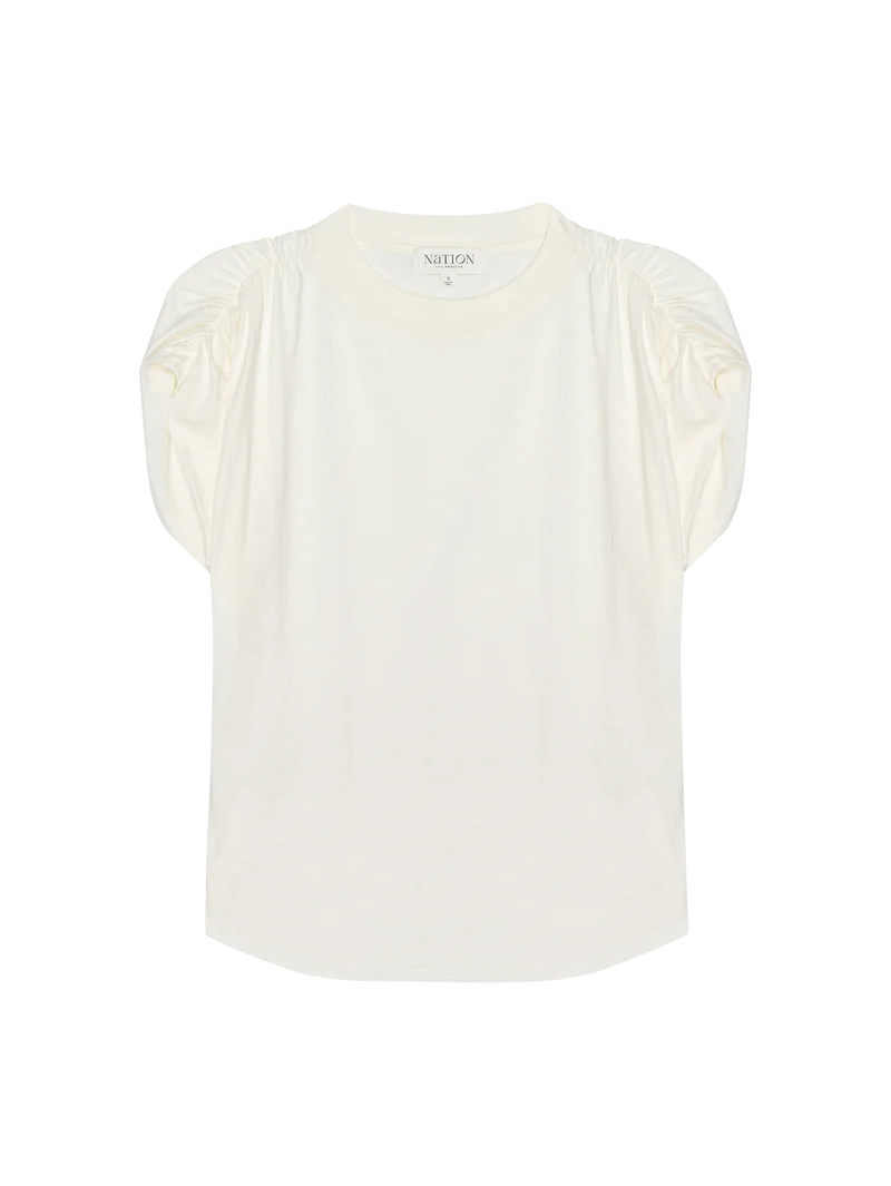 NATION LA T-Shirt Frankie Muscle Tee, Porcelain Soho-Boutique