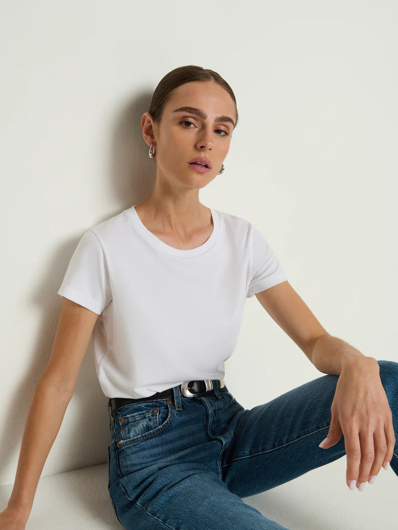 NATION LA T-Shirt Goldie Boxy Crew, White Soho-Boutique