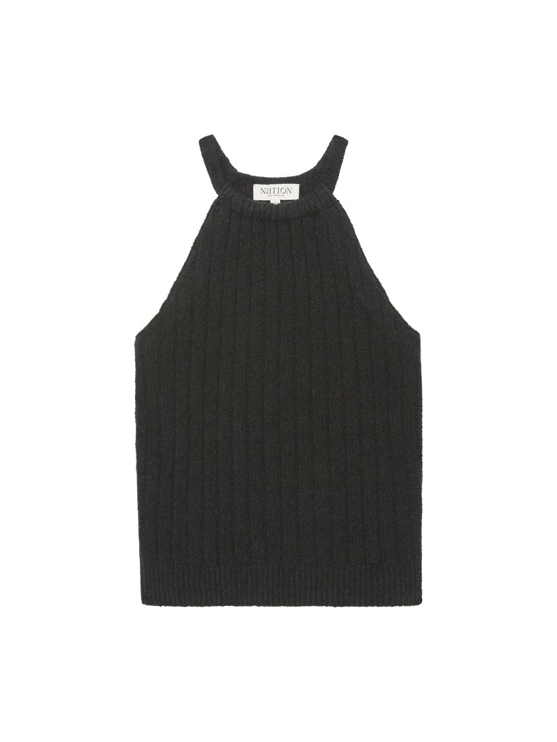 NATION LA Top Auburn Sweater Top, Jet Black Soho-Boutique