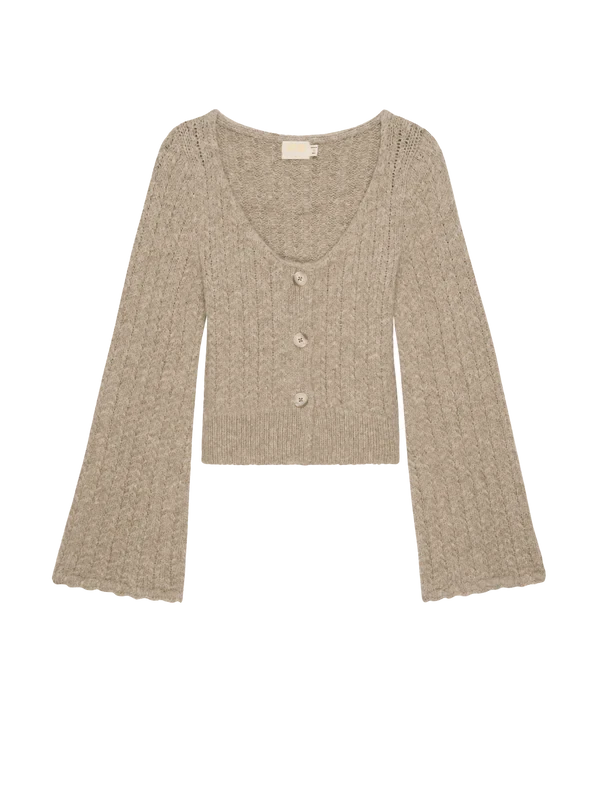 NATION LTD Berenice Cardigan, Oatmeal Heather Soho-Boutique