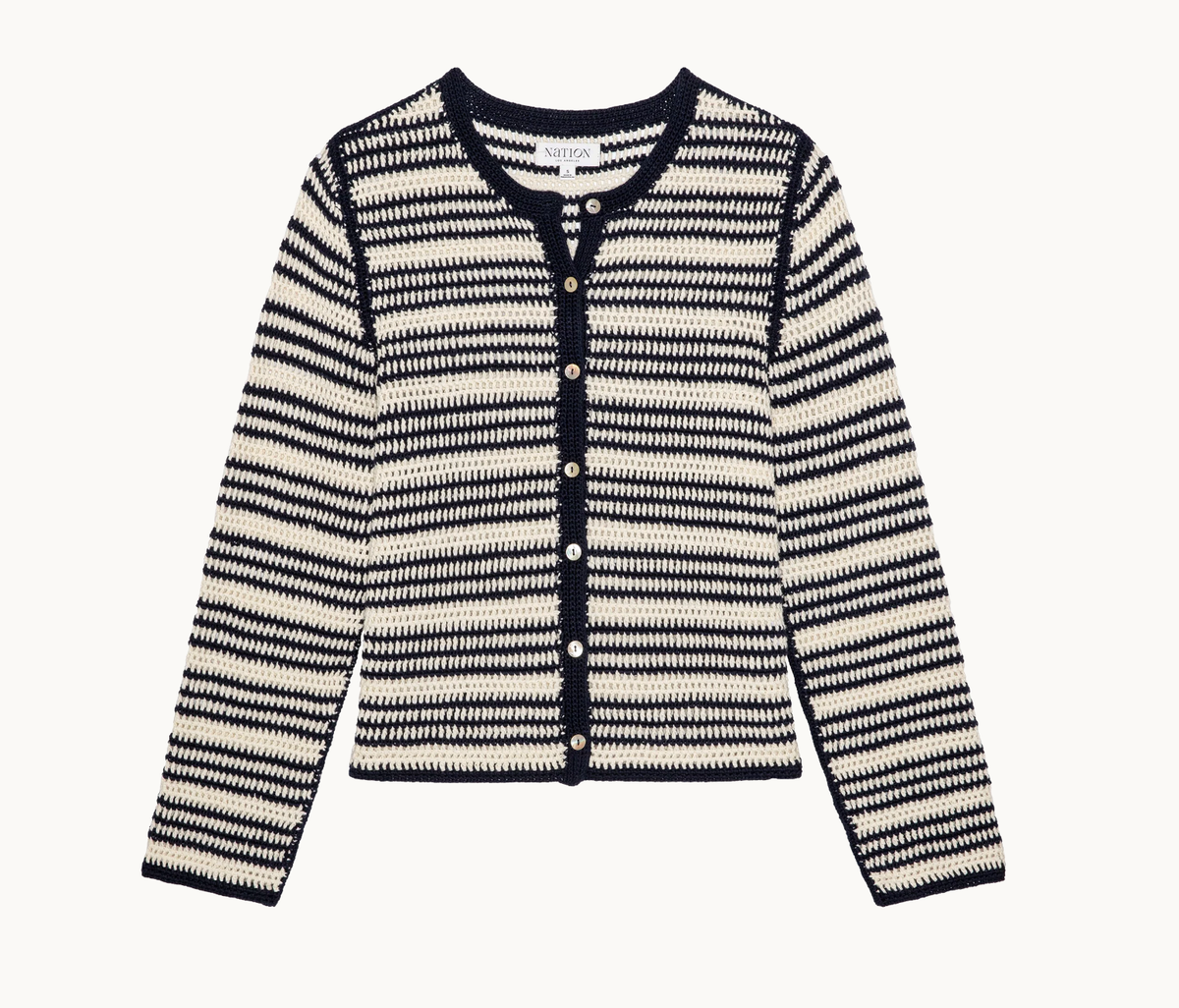 NATION LTD Cardigan Courtney Crochet Cardigan, Seascape Soho-Boutique