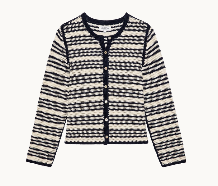 NATION LTD Cardigan Courtney Crochet Cardigan, Seascape Soho-Boutique
