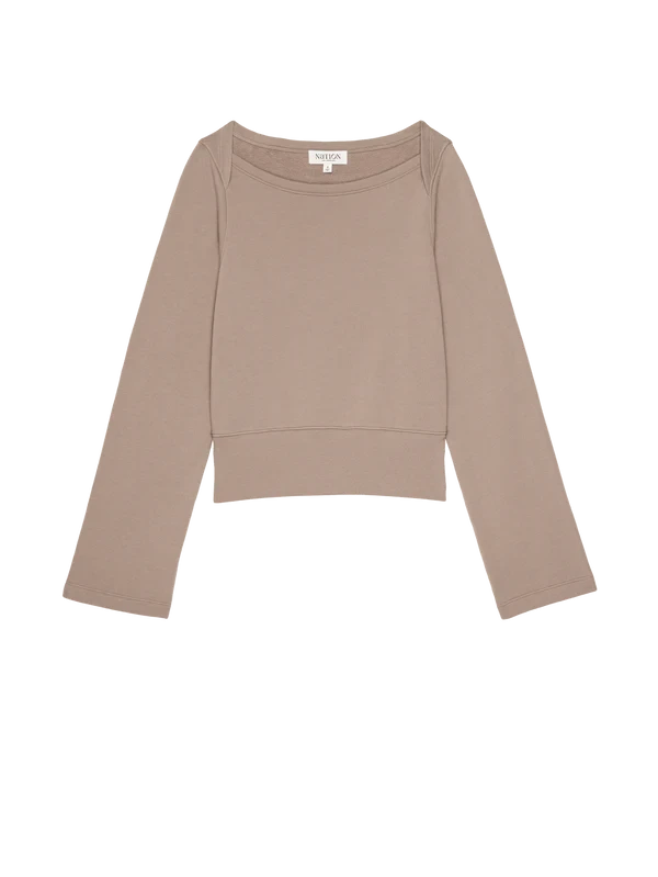 NATION LTD Darlene Sweatshirt, Mushroom Soho-Boutique