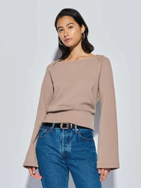 NATION LTD Darlene Sweatshirt, Mushroom Soho-Boutique