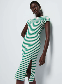 NATION LTD Dress Ingrid T-Shirt Dress, Green Stripe Soho-Boutique