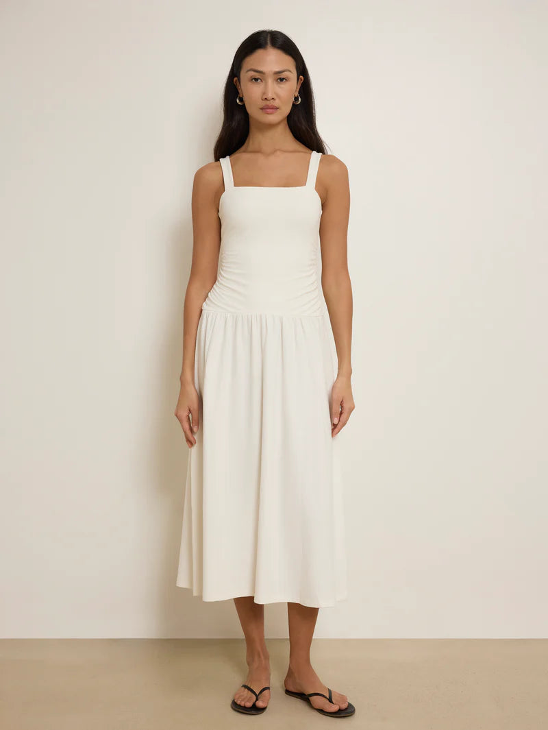 NATION LTD Dress Jennie Midi Dress, Porcelain Soho-Boutique