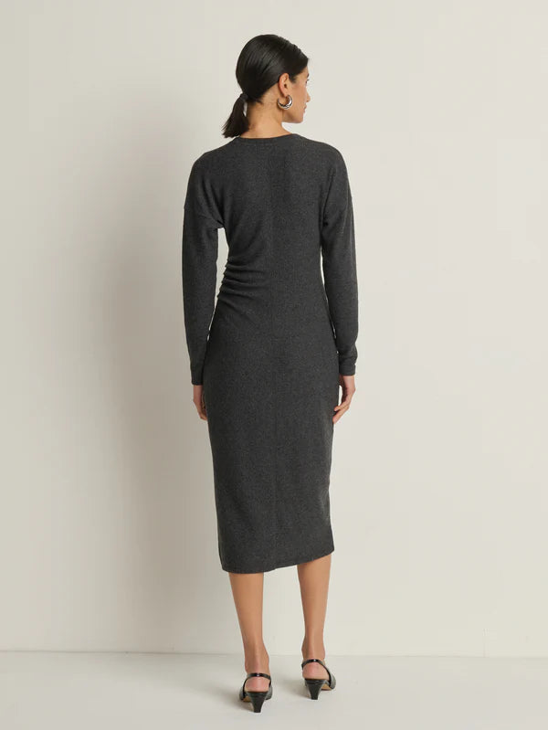 NATION LTD Dress Sandrine Midi Dress, Heather Charcoal Soho-Boutique