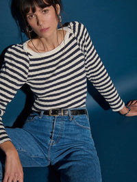 NATION LTD Shirt Amelie Top, Pointelle Stripe Soho-Boutique