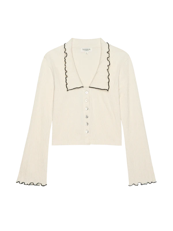 NATION LTD Shirt Daisy Top, Porcelain Soho-Boutique