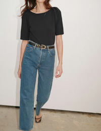 NATION LTD Shirt Deana Solid Envelope T-Shirt, Jet Black Soho-Boutique