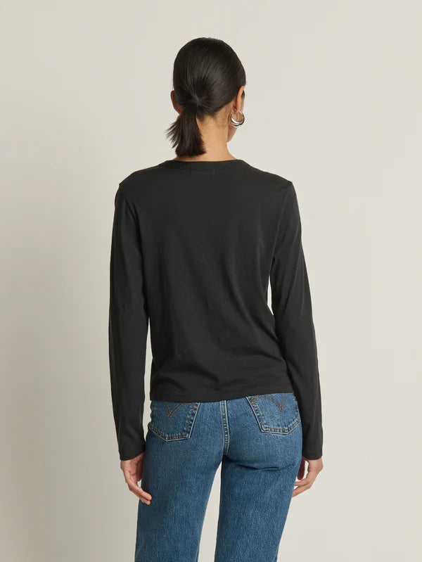 NATION LTD Shirt Marion Twist Front Tee, Black Soho-Boutique