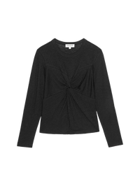NATION LTD Shirt Marion Twist Front Tee, Black Soho-Boutique