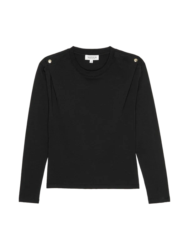 NATION LTD Shirt Marsel Top, Jet Black Soho-Boutique