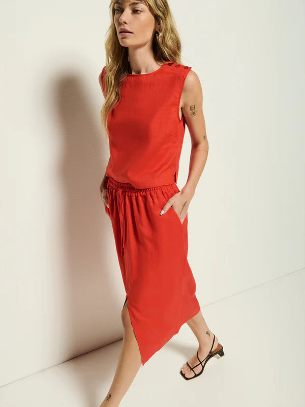 NATION LTD Skirt Maisie Midi Skirt, Aurora Red Soho-Boutique