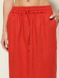 NATION LTD Skirt Maisie Midi Skirt, Aurora Red Soho-Boutique