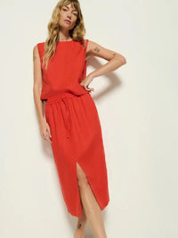 NATION LTD Skirt Maisie Midi Skirt, Aurora Red Soho-Boutique