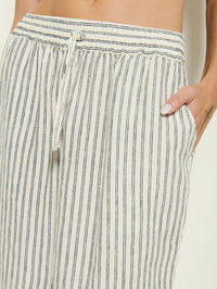 NATION LTD Skirt Maisie Midi Skirt, Linen Stripe Soho-Boutique