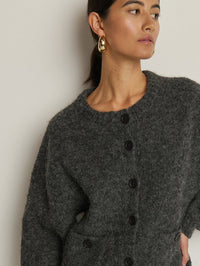 NATION LTD Sweater Tessa Cardigan, Heather Charcoal Soho-Boutique