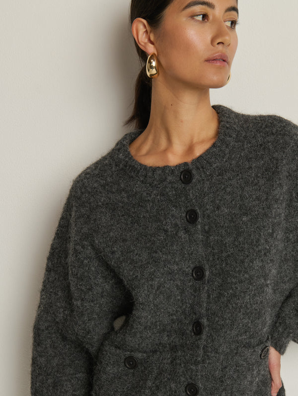 NATION LTD Sweater Tessa Cardigan, Heather Charcoal Soho-Boutique