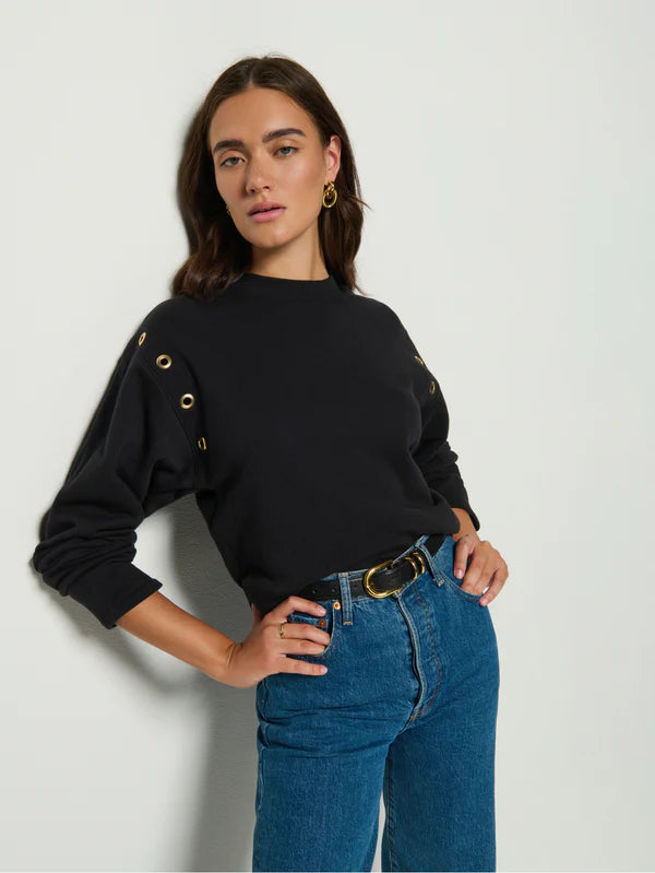 NATION LTD Sweatshirt Arlem Sweatshirt, Black Soho-Boutique