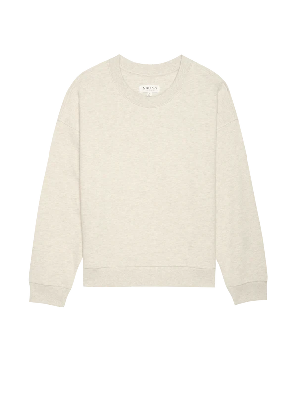 NATION LTD Sweatshirt Jovie Sweatshirt, Heather Oatmeal Soho-Boutique