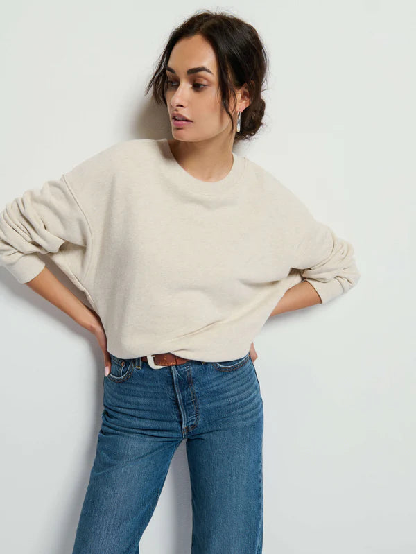 NATION LTD Sweatshirt Jovie Sweatshirt, Heather Oatmeal Soho-Boutique