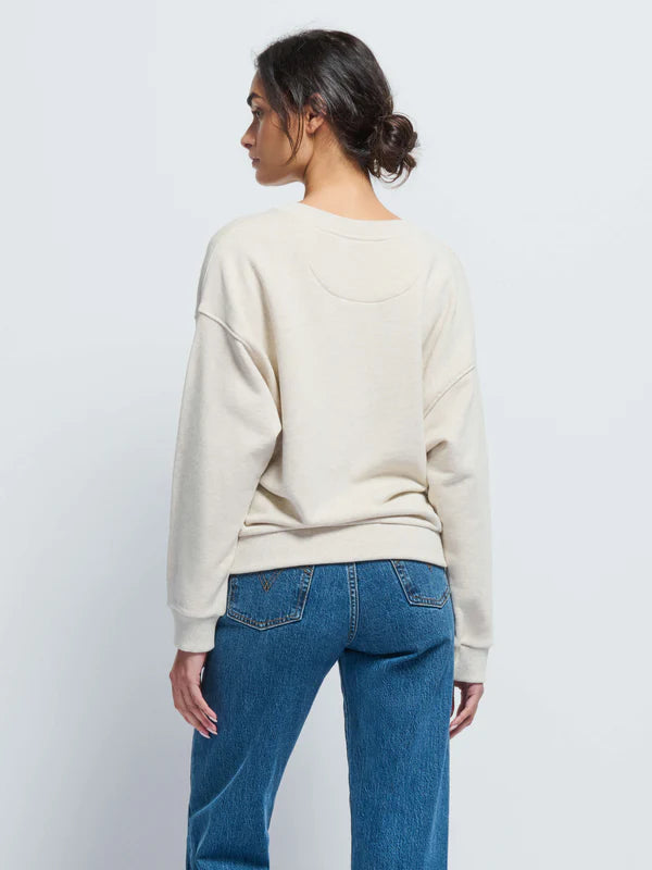 NATION LTD Sweatshirt Jovie Sweatshirt, Heather Oatmeal Soho-Boutique