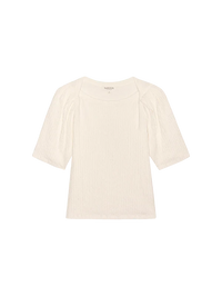 NATION LTD T-Shirt Deana Textured Tee, Porcelain Soho-Boutique
