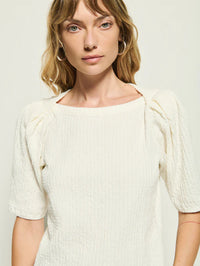 NATION LTD T-Shirt Deana Textured Tee, Porcelain Soho-Boutique