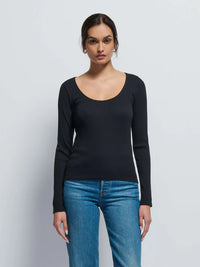 NATION LTD T-Shirt Elaine Long Sleeve, Jet Black Soho-Boutique
