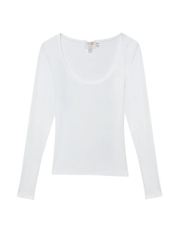 NATION LTD T-Shirt Elaine Long Sleeve, White Soho-Boutique