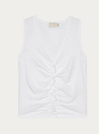 NATION LTD Tank Cassie Tank W/Shirring, White Soho-Boutique