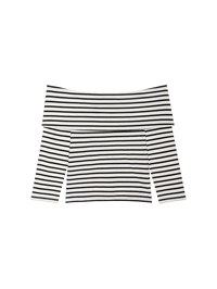 NATION LTD Top Alexi Off Shoulder Top, Cross Walk Stripe Soho-Boutique