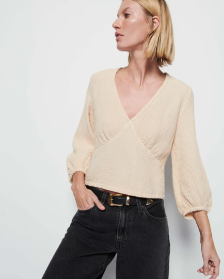 NATION LTD Top Maribeth Balloon Top, Tapioca Soho-Boutique